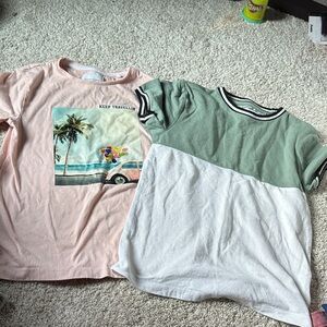Stylish Kids' Pink and Green T-Shirt Duo